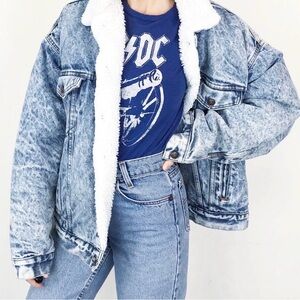 NWOT A.Peach S Denim Jacket Extremely Soft Faux Fur Lining